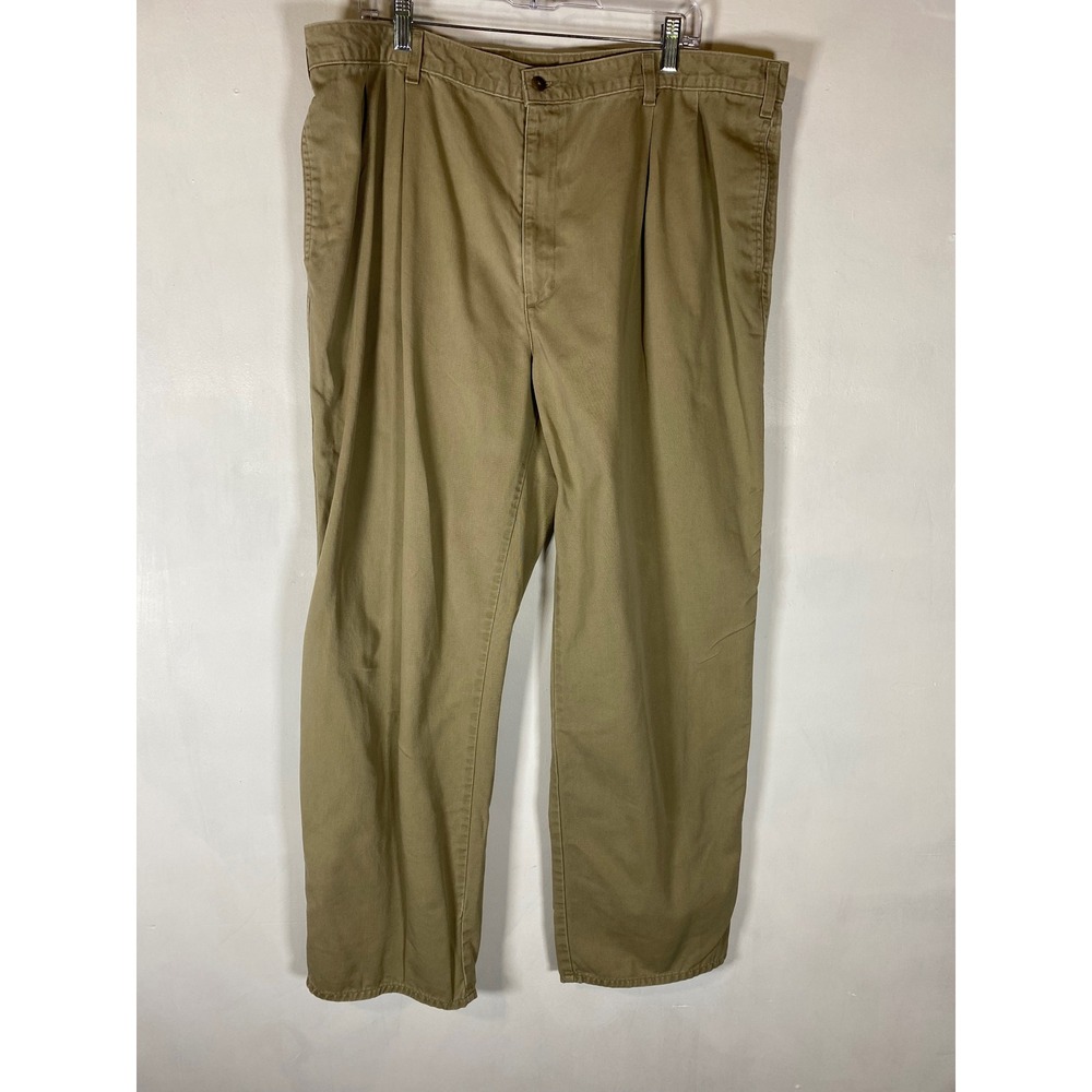 Dockers 42x32 Pleated Khaki Pants Straight Leg 100% Cotton Classic Preppy